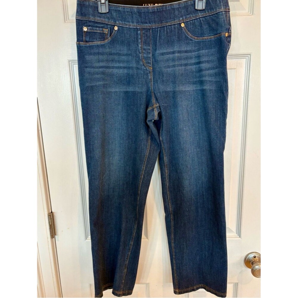 Nygard Luxe Denim Pull On Straight Jeans Petite Large Stretch